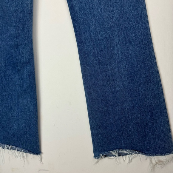 J. Crew Ashbury Flare Sz 29 High Rise Medium Wash Stretch Raw Hem - Picture 13 of 15